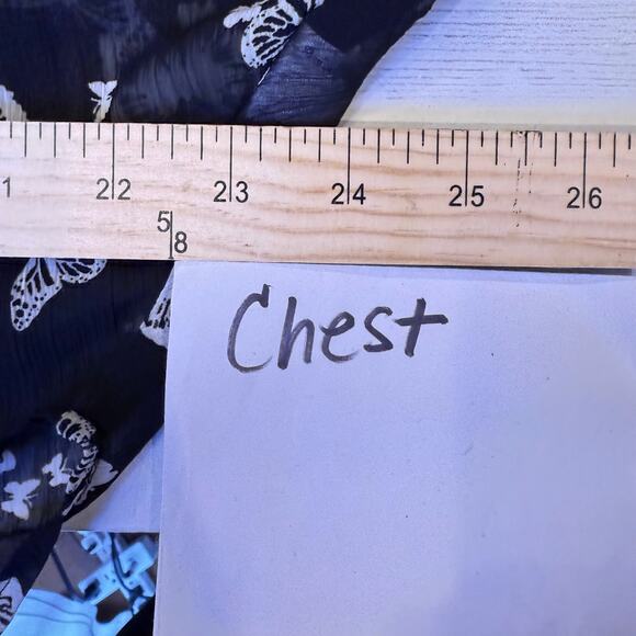 VTG Candie's Y2k xs women black sheer butterfly blouse whimsygoth fairy grunge - Picture 5 of 8